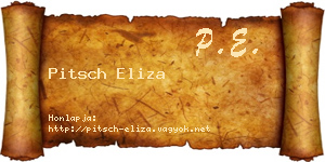 Pitsch Eliza névjegykártya